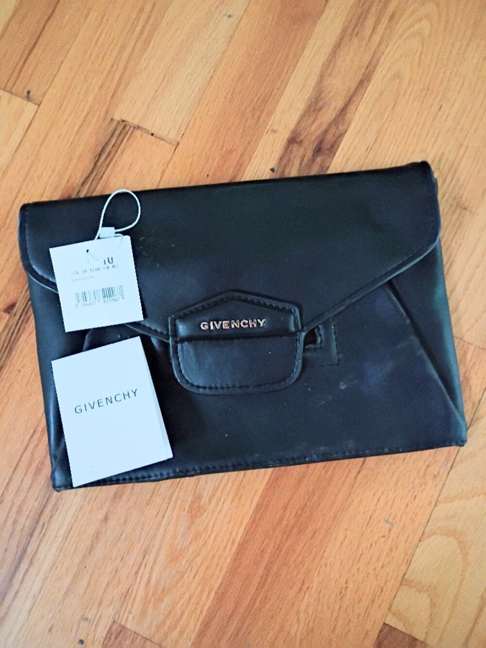 Givenchy Algona black leather fold envelope medium  clutch bag